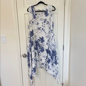 Paper Lace Unique, Adjustable Tie Hem, Sleeveless Dress Large